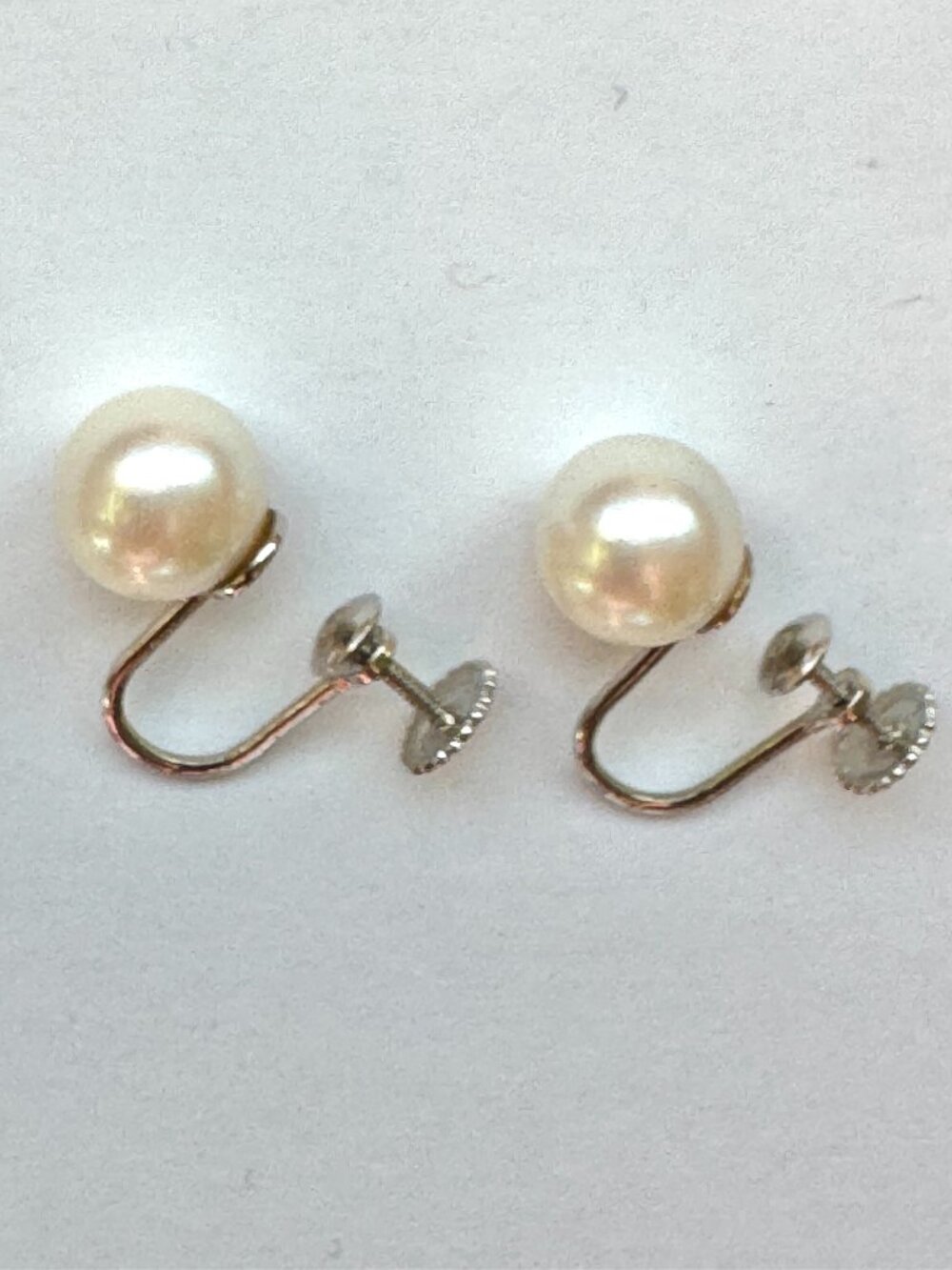 Saltwater Pearl Earrings Screwback non pierced 7-8mm